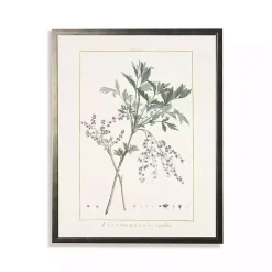 Kirklands Home Framed Art|Greenery Botanical IV Pewter Framed Art Print Ivory