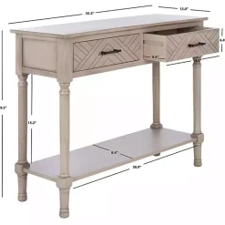 Kirklands Home Console Tables|Greige Chevron 2-Drawer Console Table Gray
