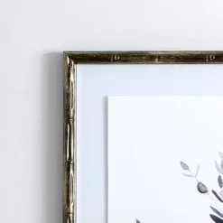 Kirklands Home Framed Art|Greige Leaves II Bamboo Frame Art Print