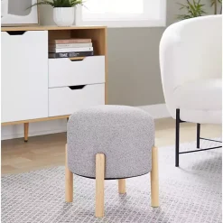 Kirklands Home Benches & Ottomans|Grey Michelle Ottoman Gray