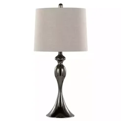 Kirklands Home Table Lamps|Gunmetal Ashland Table Lamps, Set of 2 Silver