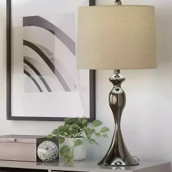 Kirklands Home Table Lamps|Gunmetal Ashland Table Lamps, Set of 2 Silver