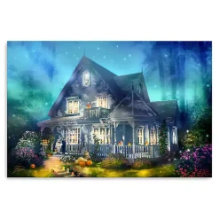 Best Halloween Mansion Canvas Art Print, 24x36 Halloween