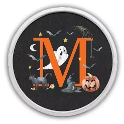 Best Halloween Monogram M White Framed Wall Plaque Halloween