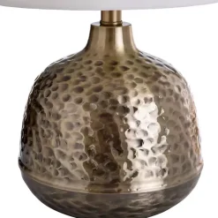Kirklands Home Table Lamps|Hammered Brass Accent Table Lamp White