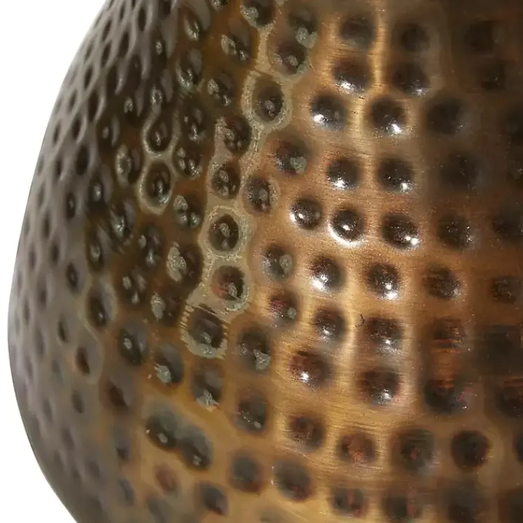 Kirklands Home Accent & End Tables|Hammered Bronze Iron Hourglass Accent Table Brown