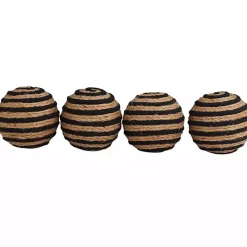 Sale Handmade Black Stripe Jute Rope Orbs, Set of 4 Bowl Filler