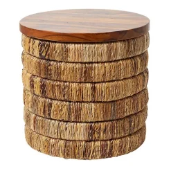 Kirklands Home Accent & End Tables|Handmade Seagrass Round Accent Table Brown