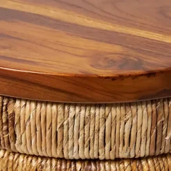 Kirklands Home Accent & End Tables|Handmade Seagrass Round Accent Table Brown