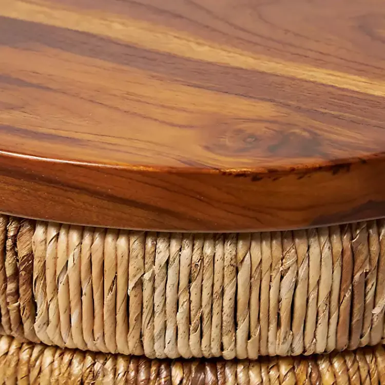 Kirklands Home Accent & End Tables|Handmade Seagrass Round Accent Table Brown