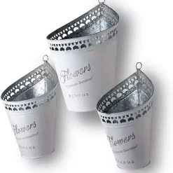 Kirklands Home Planters|Hanging Galvanized Steel Planters, Set of 3