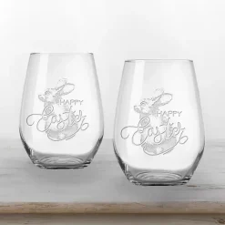 Discount Happy Easter Engraved 2-pc. Wine Glass Set Easter Decorations