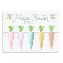 Happy Easter Plaid Carrots Canvas Art Print Easter Decorations