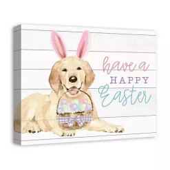 Happy Easter Puppy Canvas Wall Plaque Easter Decorations
