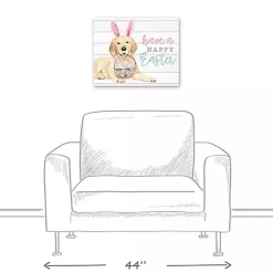 Happy Easter Puppy Canvas Wall Plaque Easter Decorations