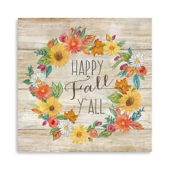 Best Happy Fall Y'all Wreath Giclee Canvas Art Print Fall