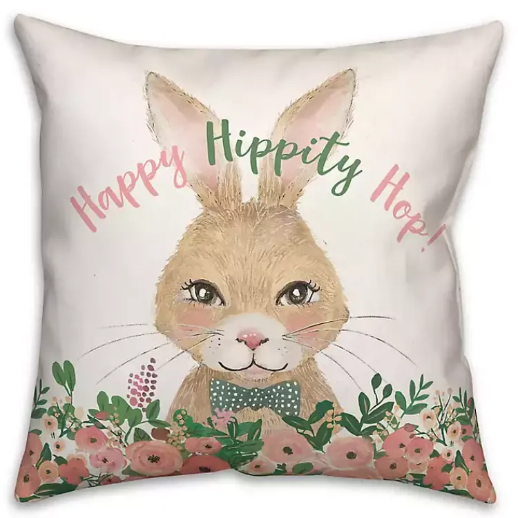 Clearance Happy Hippity Hop Bunny Indoor/Outdoor Pillow Pillows