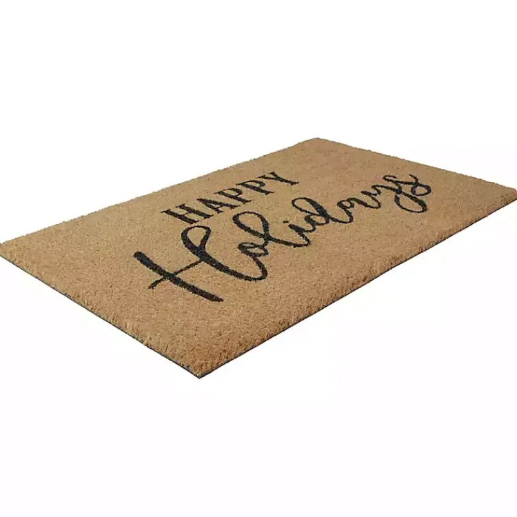 Discount Happy Holidays Cursive Christmas Doormat Outdoor Christmas Decorations