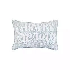 Hot Happy Spring Blue Striped Lumbar Pillow Easter Decorations
