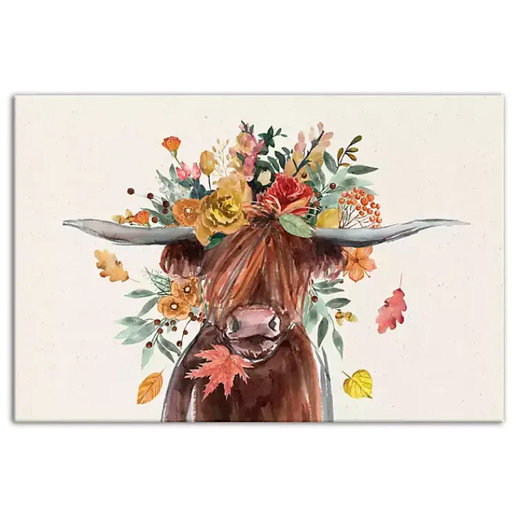 Outlet Harvest Highland Cow Canvas Art Print Fall