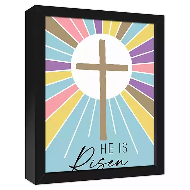 Outlet He is Risen Colorful Framed Canvas Art Print Easter Decorations