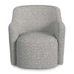 Kirklands Home Accent Chairs|Heather Boucle Swivel Barrel Accent Chair Gray