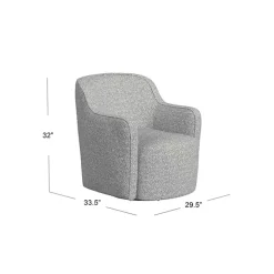 Kirklands Home Accent Chairs|Heather Boucle Swivel Barrel Accent Chair Gray