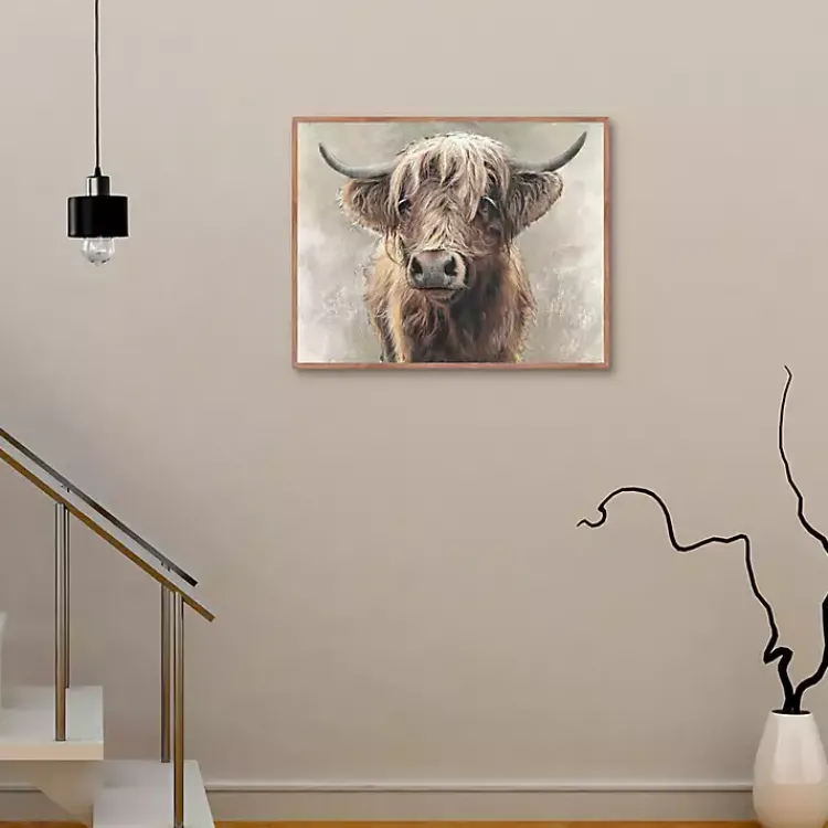 Kirklands Home Framed Art|Highland Portrait Framed Canvas Art Print Brown