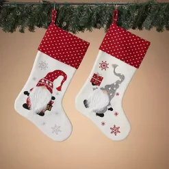 Discount Holiday Gnome Christmas Stockings, Set of 2 Christmas Stockings & Stocking Holders