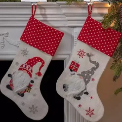 Discount Holiday Gnome Christmas Stockings, Set of 2 Christmas Stockings & Stocking Holders