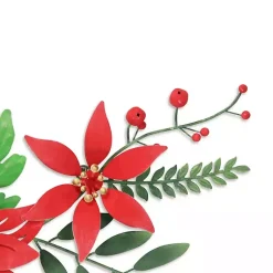 Best Holiday Poinsettia Floral Spray Wall Plaque Christmas Art & Wall Decor