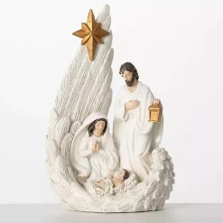 Sale Holy Family White and Gold Nativity Statue Christmas Decorations