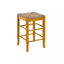 Kirklands Home Bar Stools & Counter Height Stools|Honey Wood and Woven Rush Counter Stool Tan