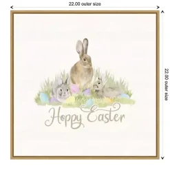 Hot Hoppy Easter Bunnies Framed Canvas Art Print Easter Decorations