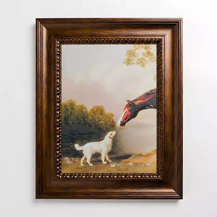 Kirklands Home Framed Art|Horse and Dog Vintage Framed Art Print Multi