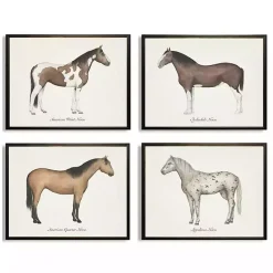 Kirklands Home Framed Art|Horses Framed Art Prints, Set of 4 White