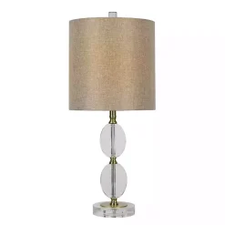 Kirklands Home Table Lamps|Hourglass Crystal and Gold Metal Table Lamp