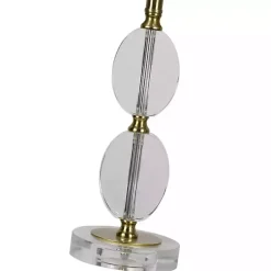 Kirklands Home Table Lamps|Hourglass Crystal and Gold Metal Table Lamp