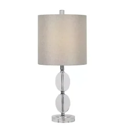 Kirklands Home Table Lamps|Hourglass Crystal and Silver Metal Table Lamp