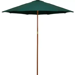 Kirklands Home Outdoor Accent Furniture|Hunter 8 ft. Wooden Pulley Umbrella Green