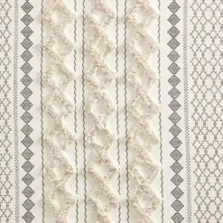 Kirklands Home Curtains & Drapes|Imani Cream Chenille Stripe Curtain Panel, 84 in. Ivory