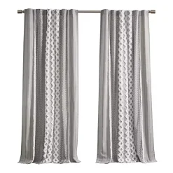 Kirklands Home Curtains & Drapes|Imani Chenille Stripe Curtain Panel, 84 in. Gray