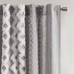 Kirklands Home Curtains & Drapes|Imani Chenille Stripe Curtain Panel, 95 in. Gray