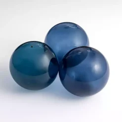 Online Indigo Glass Orbs, Set of 3 Bowl Filler