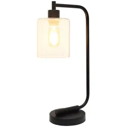 Kirklands Home Table Lamps|Industrial Black Iron Desk Lamp Clear