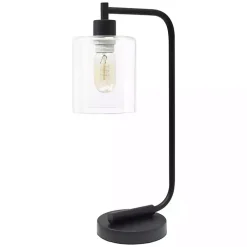 Kirklands Home Table Lamps|Industrial Black Iron Desk Lamp Clear
