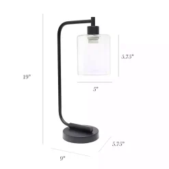 Kirklands Home Table Lamps|Industrial Black Iron Desk Lamp Clear
