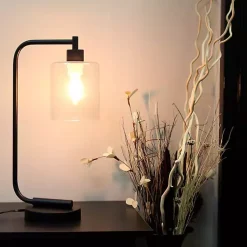 Kirklands Home Table Lamps|Industrial Black Iron Desk Lamp Clear