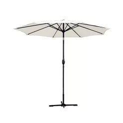 Kirklands Home Outdoor Accent Furniture|9 ft. Hand Crank Tilt Umbrella Ivory