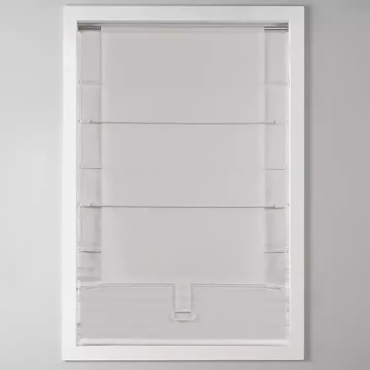 Kirklands Home Curtains & Drapes|Basketweave Cordless Roman Shade, 27 in. Ivory